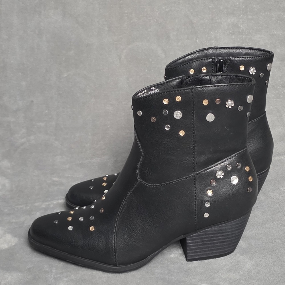 Frye And Co. Synclair Studded Cowgirl Boots Ankle Black Women's Size US 6 M